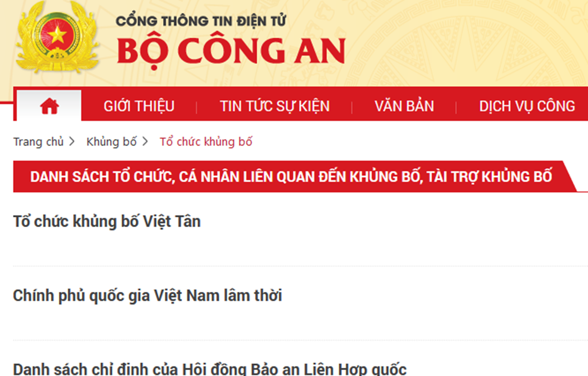 Vietnam publica lista de colectivos e individuos relacionados con terrorismo