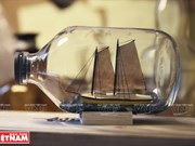 [Fotos] Construcción de barcos dentro de bombillas y botellas