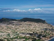 Maravillosa belleza de isla de Ly Son desde arriba