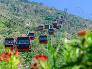 Nueva fisonomía de zona turística de la montaña Ba Den en Vietnam 