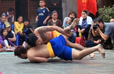 Festival de lucha tradicional en la aldea Mai Dong en ocasión de Tet
