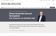 Periódico alemán critica postura de China después del veredicto del PCA