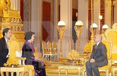 Presidenta de parlamento vietnamita se entrevista con rey camboyano