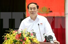 Presidente de Vietnam sostiene contactos con votantes en Ciudad Ho Chi Minh