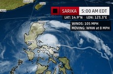 Tifón Sarika deja dos muertos en Filipinas