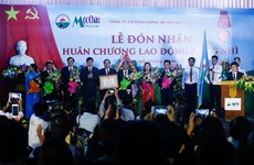 Combatientes voluntarios vietnamitas condecorados por el Estado de Laos