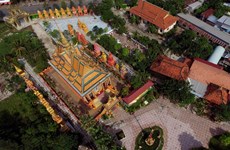 El templo Khmer de Monivongsa Bopharam en Ca Mau