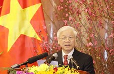 [Fotos] Máximo dirigente partidista de Vietnam extiende felicitaciones del Tet al pueblo
