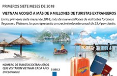 [Infografía] Vietnam acogió a más de 9 millones de turistas extranjeros en 2018