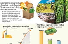 [Infografía] Exportación de agricultura, silvicultura y acuicultura de Vietnam aumentan 7,8 por ciento en siete meses