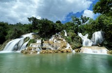 Belleza de la cascada de Ban Sam en provincia vietnamita de Cao Bang