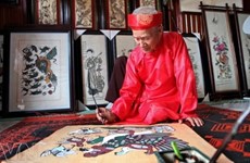 (Video) Pinturas de Dong Ho, quintaesencia de cultura folclórica vietnamita 