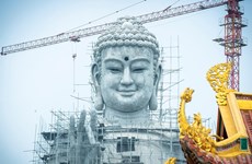 (Video) Construyen en Vietnam la mayor estatua de Buda en el Sudeste Asiático