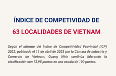 Índice de competitividad de 63 localidades de Vietnam