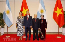 [Fotos] Máximo dirigentes de Vietnam, Nguyen Phu Trong, ofrece un banquete al mandatario de Argentina, Mauricio Macri
