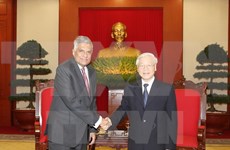 Líderes vietnamitas reciben a primer ministro de Sri Lanka
