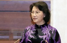 Presidenta del Parlamento de Vietnam recibe al dirigente legislativo de Myanmar