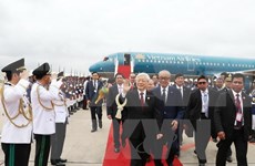 Secretario general del PCV parte de Hanoi para iniciar su visita a Camboya 