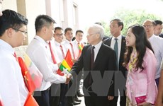 Máximo dirigente partidista de Vietnam inicia visita de Estado a Myanmar 