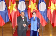 Presidenta del Parlamento vietnamita se entrevista con máximo dirigente de Laos
