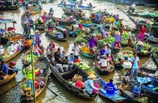 Mercado flotante – matiz único de zonas ribereñas en el Delta del Mekong