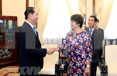 Presidente de Vietnam recibe a saliente embajadora belga 