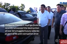 Filipinas destruye vehículos de lujo por valor de 5,5 millones de dólares en campaña anticorrupción