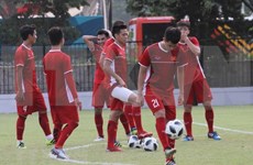 Selección de fútbol de Vietnam se prepara para el duelo con Siria este lunes en juegos continentales