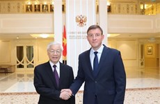Secretario general del PCV se reúne con dirigente del Consejo de la Federación de Rusia