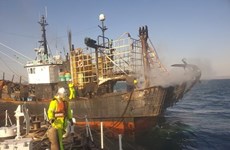 Un tripulante vietnamita desaparecido tras el incendio de un barco en Corea del Sur