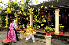 Recrean en Hanoi prácticas tradicionales en saludo a Tet 