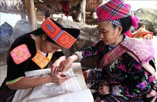 Oficio de tejeduría de la etnia Mong de Vietnam atrae a turistas