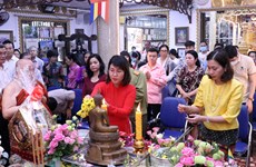 En ciudad vietnamita Festival del Año Nuevo de Camboya-Laos-Myanmar-Tailandia 