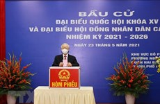 Máximo dirigente partidista de Vietnam emite voto en elecciones generales