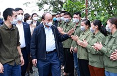 Presidente de Vietnam visita dos cooperativas en provincia de Ninh Binh
