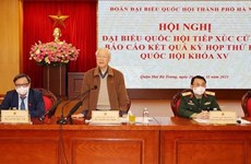Máximo dirigente de Vietnam sostiene diálogo con electores de Hanoi