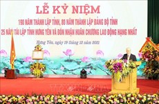 Máximo dirigente partidista vietnamita elogia desarrollo de provincia de Hung Yen 