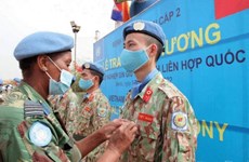 Cascos azules vietnamitas reciben medallas de la ONU por su labor en Sudán del Sur
