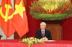 Máximo dirigente partidista de Vietnam sostiene llamada telefónica con canciller alemán