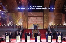 Presidente asiste a la inauguración del Templo de los reyes Hung en Can Tho