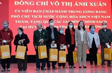 Vicepresidenta vietnamita entrega regalos a familias beneficiarias de políticas preferenciales