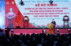 Premier de Vietnam asiste al 30 aniversario del restablecimiento de provincia de Soc Trang