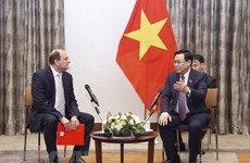 Presidente del Parlamento vietnamita recibe a representantes de algunas empresas húngaras