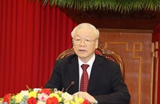 Máximo dirigente partidista vietnamita sostiene conversación telefónica con presidente indonesio