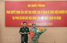 Vietnam envía otro oficial a misión de mantenimiento de paz de ONU