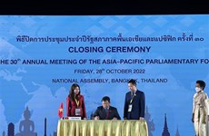 Vietnam aboga por cooperación y fomento de confianza en Foro Parlamentario Asia-Pacífico