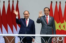 Ceremonia oficial de bienvenida al presidente vietnamita en Indonesia
