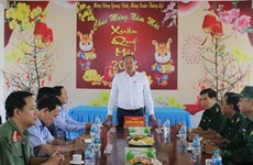 Autoridades de An Giang realizan una visita previa al Tet a fuerzas fronterizas