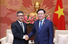 Presidente parlamentario vietnamita recibe a embajadores de Indonesia e Irán