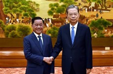 Máximo legislador chino recibe a delegación partidista vietnamita